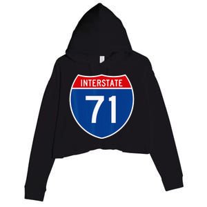 I 71 Interstate Highway Shield Sign A1 Funny Crop Fleece Hoodie