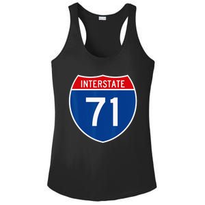 I 71 Interstate Highway Shield Sign A1 Funny Ladies PosiCharge Competitor Racerback Tank