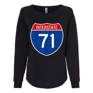 I 71 Interstate Highway Shield Sign A1 Funny Womens California Wash Sweatshirt