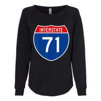 I 71 Interstate Highway Shield Sign A1 Funny Womens California Wash Sweatshirt