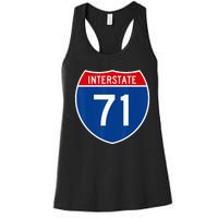 I 71 Interstate Highway Shield Sign A1 Funny Women's Racerback Tank