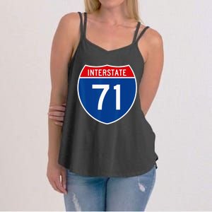 I 71 Interstate Highway Shield Sign A1 Funny Women's Strappy Tank