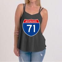 I 71 Interstate Highway Shield Sign A1 Funny Women's Strappy Tank