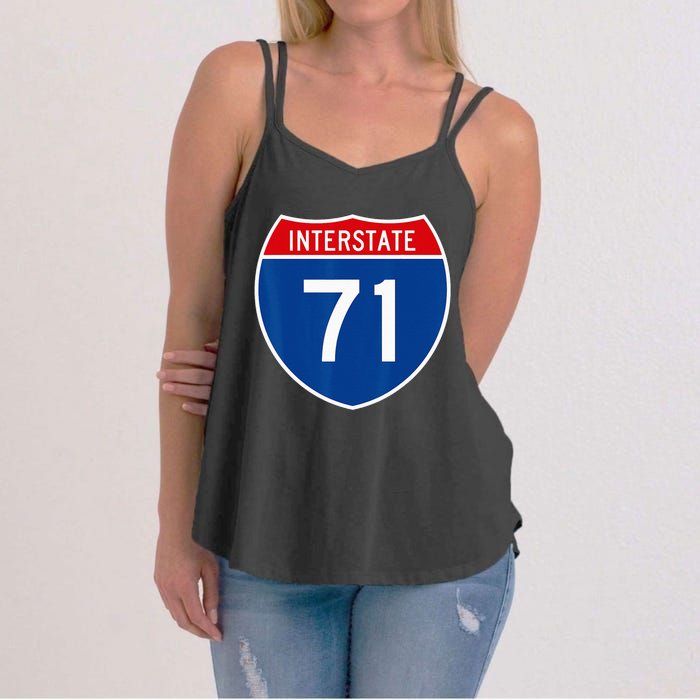 I 71 Interstate Highway Shield Sign A1 Funny Women's Strappy Tank