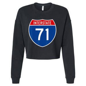 I 71 Interstate Highway Shield Sign A1 Funny Cropped Pullover Crew