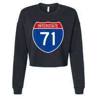 I 71 Interstate Highway Shield Sign A1 Funny Cropped Pullover Crew