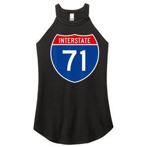 I 71 Interstate Highway Shield Sign A1 Funny Women's Perfect Tri Rocker Tank