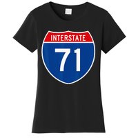 I 71 Interstate Highway Shield Sign A1 Funny Women's T-Shirt