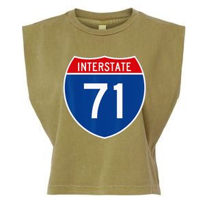 I 71 Interstate Highway Shield Sign A1 Funny Garment-Dyed Women's Muscle Tee