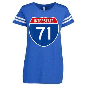 I 71 Interstate Highway Shield Sign A1 Funny Enza Ladies Jersey Football T-Shirt