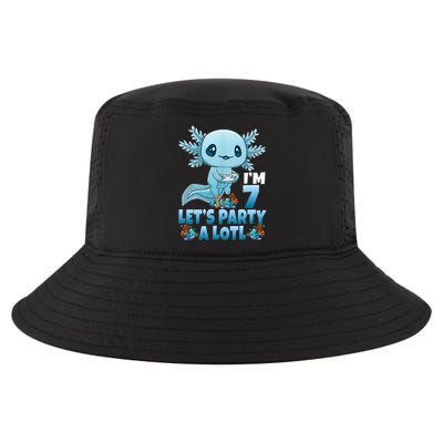 I'm 7 Let's Party A Lotl 7th Birthday 7 Year Old Axolotl Cool Comfort Performance Bucket Hat