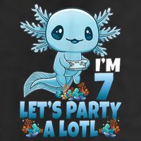 I'm 7 Let's Party A Lotl 7th Birthday 7 Year Old Axolotl Cool Comfort Performance Bucket Hat