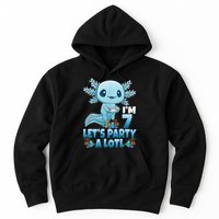 I'm 7 Let's Party A Lotl 7th Birthday 7 Year Old Axolotl Hoodie