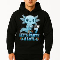 I'm 7 Let's Party A Lotl 7th Birthday 7 Year Old Axolotl Hoodie