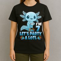 I'm 7 Let's Party A Lotl 7th Birthday 7 Year Old Axolotl T-Shirt