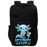 I'm 7 Let's Party A Lotl 7th Birthday 7 Year Old Axolotl Impact Tech Backpack