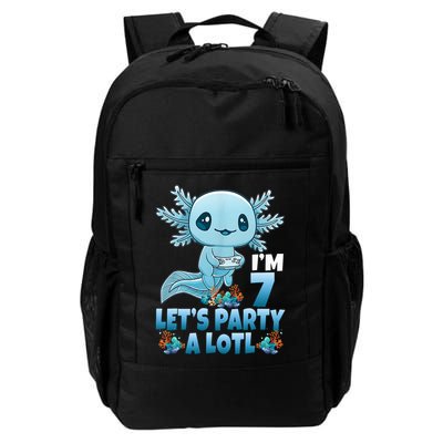 I'm 7 Let's Party A Lotl 7th Birthday 7 Year Old Axolotl Backpack