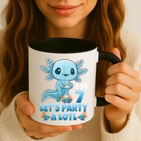 I'm 7 Let's Party A Lotl 7th Birthday 7 Year Old Axolotl Mug