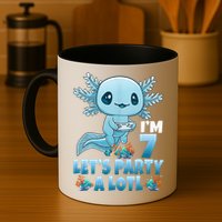 I'm 7 Let's Party A Lotl 7th Birthday 7 Year Old Axolotl Mug