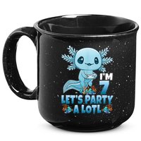I'm 7 Let's Party A Lotl 7th Birthday 7 Year Old Axolotl 15oz Campfire Ceramic Mug