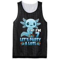 I'm 7 Let's Party A Lotl 7th Birthday 7 Year Old Axolotl Mesh Reversible Basketball Jersey Tank