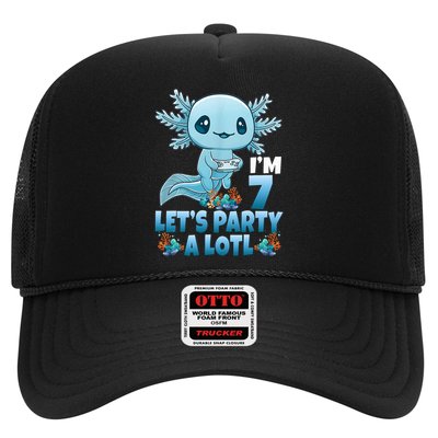 I'm 7 Let's Party A Lotl 7th Birthday 7 Year Old Axolotl Hat