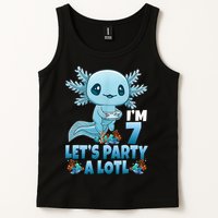 I'm 7 Let's Party A Lotl 7th Birthday 7 Year Old Axolotl Tank Top