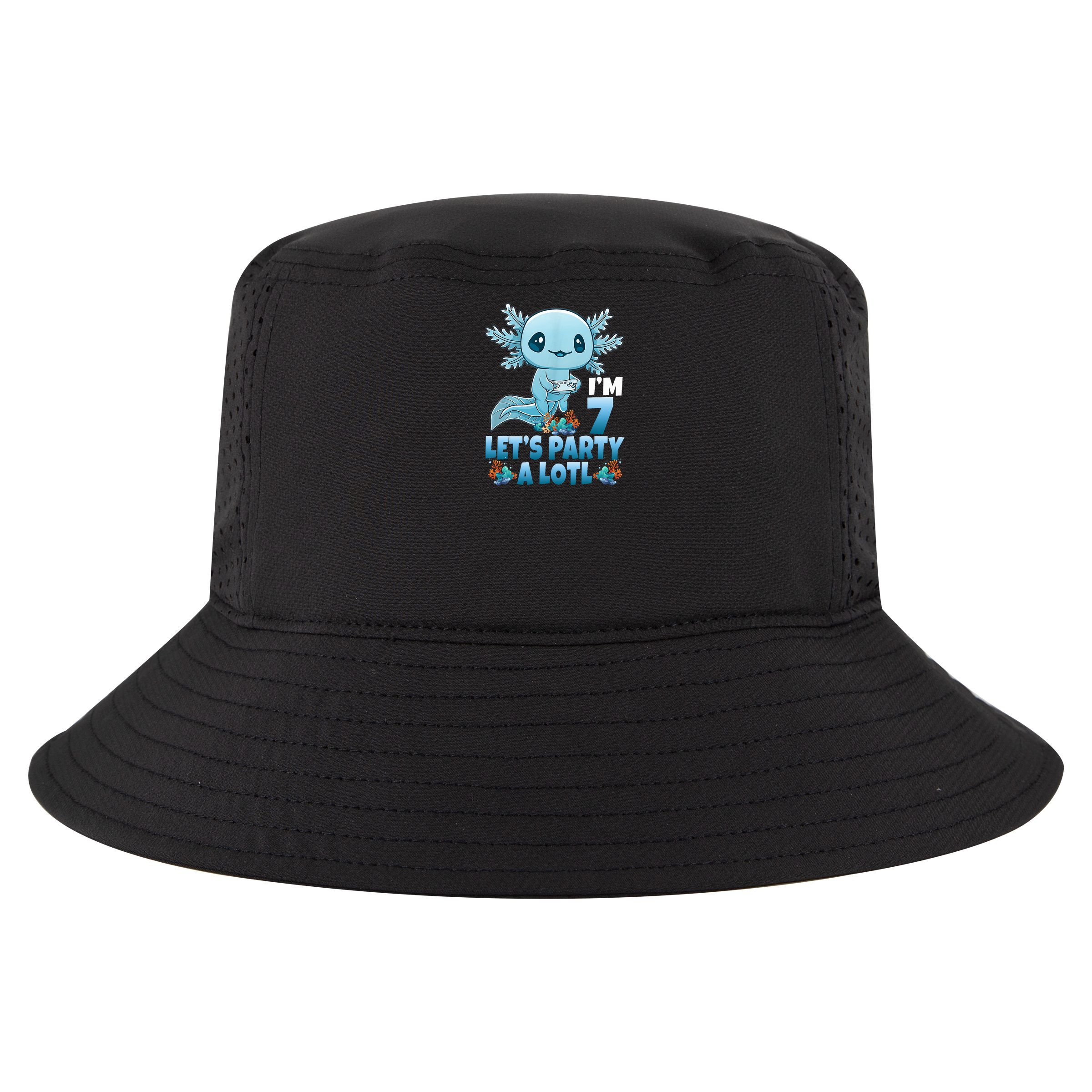 I'm 7 Let's Party A Lotl 7th Birthday 7 Year Old Axolotl Visor