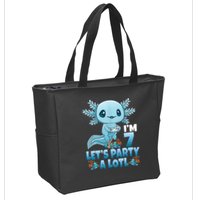 I'm 7 Let's Party A Lotl 7th Birthday 7 Year Old Axolotl Zip Tote Bag