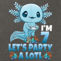 I'm 7 Let's Party A Lotl 7th Birthday 7 Year Old Axolotl Cotton Canvas Backpack
