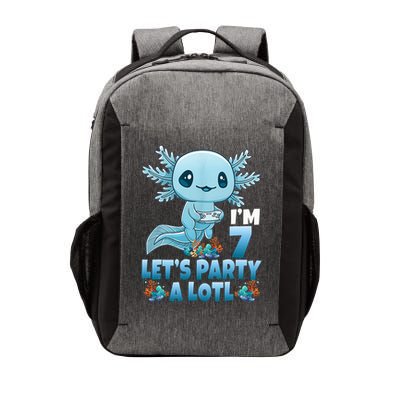 I'm 7 Let's Party A Lotl 7th Birthday 7 Year Old Axolotl Vector Backpack