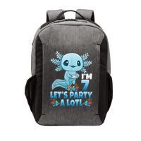I'm 7 Let's Party A Lotl 7th Birthday 7 Year Old Axolotl Vector Backpack