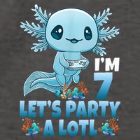 I'm 7 Let's Party A Lotl 7th Birthday 7 Year Old Axolotl Vector Backpack