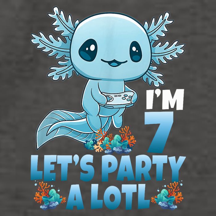 I'm 7 Let's Party A Lotl 7th Birthday 7 Year Old Axolotl Vector Backpack