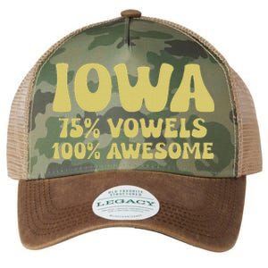 Iowa 75 Vowels 100 Awesome Iowans Women Funny State Legacy Tie Dye Trucker Hat