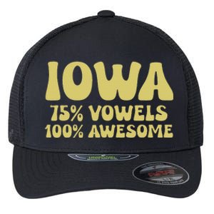 Iowa 75 Vowels 100 Awesome Iowans Women Funny State Flexfit Unipanel Trucker Cap