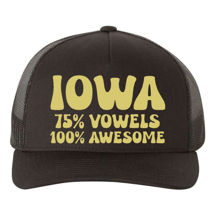 Iowa 75 Vowels 100 Awesome Iowans Women Funny State Yupoong Adult 5-Panel Trucker Hat