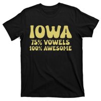 Iowa 75 Vowels 100 Awesome Iowans Women Funny State T-Shirt