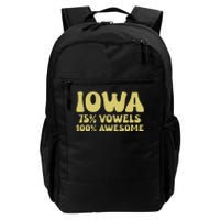 Iowa 75 Vowels 100 Awesome Iowans Women Funny State Daily Commute Backpack