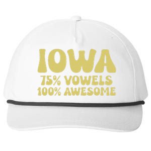 Iowa 75 Vowels 100 Awesome Iowans Women Funny State Snapback Five-Panel Rope Hat