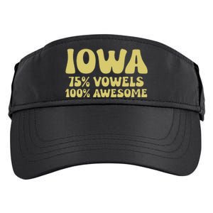 Iowa 75 Vowels 100 Awesome Iowans Women Funny State Adult Drive Performance Visor