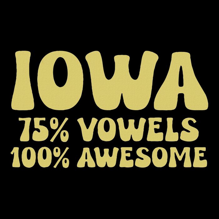 Iowa 75 Vowels 100 Awesome Iowans Women Funny State Drawstring Bag