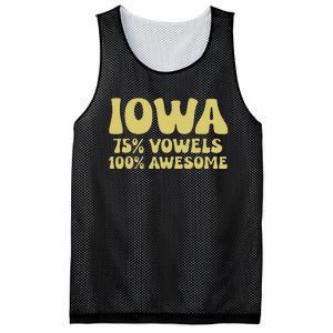 Iowa 75 Vowels 100 Awesome Iowans Women Funny State Mesh Reversible Basketball Jersey Tank