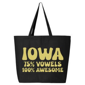 Iowa 75 Vowels 100 Awesome Iowans Women Funny State 25L Jumbo Tote