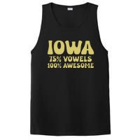 Iowa 75 Vowels 100 Awesome Iowans Women Funny State PosiCharge Competitor Tank