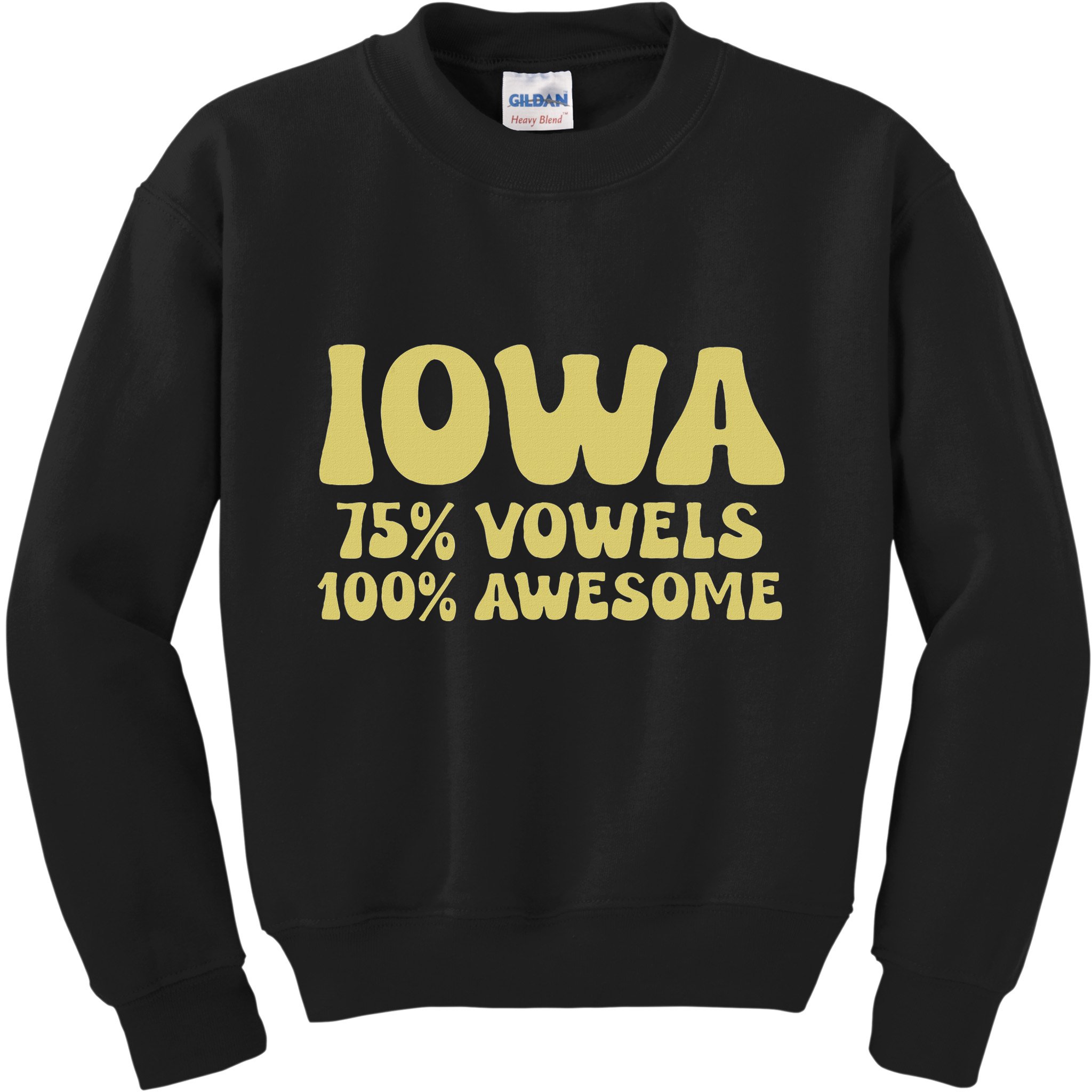 Iowa 75 Vowels 100 Awesome Iowans Women Funny State Kids Sweatshirt
