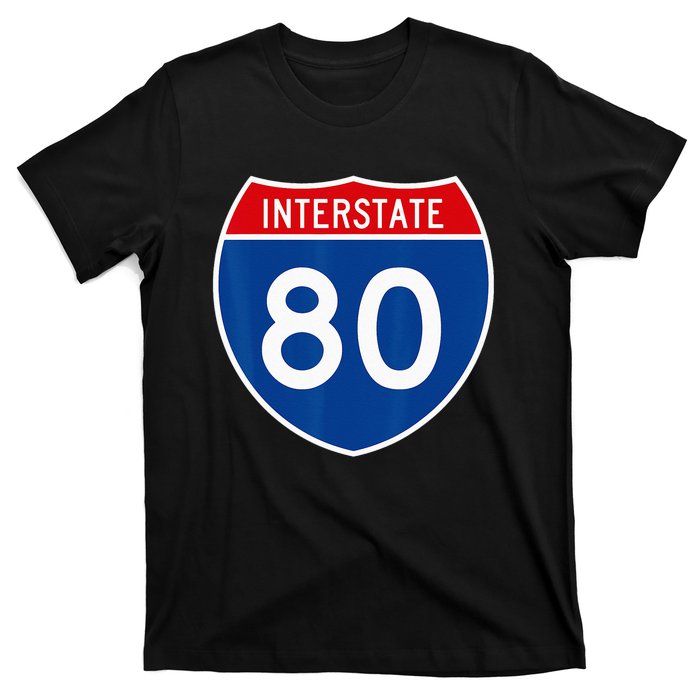 I 80 Interstate Highway Shield Sign = Funny T-Shirt