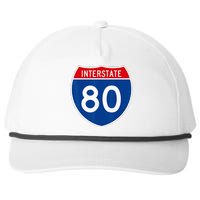 I 80 Interstate Highway Shield Sign = Funny Snapback Five-Panel Rope Hat