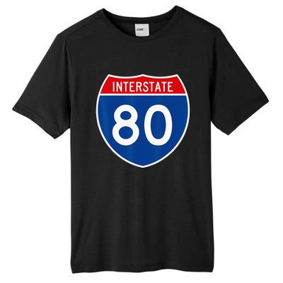 I 80 Interstate Highway Shield Sign = Funny Tall Fusion ChromaSoft Performance T-Shirt