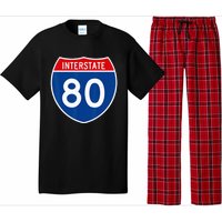 I 80 Interstate Highway Shield Sign = Funny Pajama Set